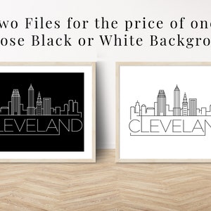 Cleveland Wall Art Printable, Cleveland Skyline Poster, Cleveland Print, Cleveland Ohio Instant Download, Cleveland Art, Cleveland Map