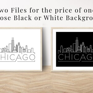 Chicago Wall Art Printable, Chicago Illinois Poster, Chicago Print, Chicago Map Instant Download, Chicago Art, Chicago Map, Chicago Skyline