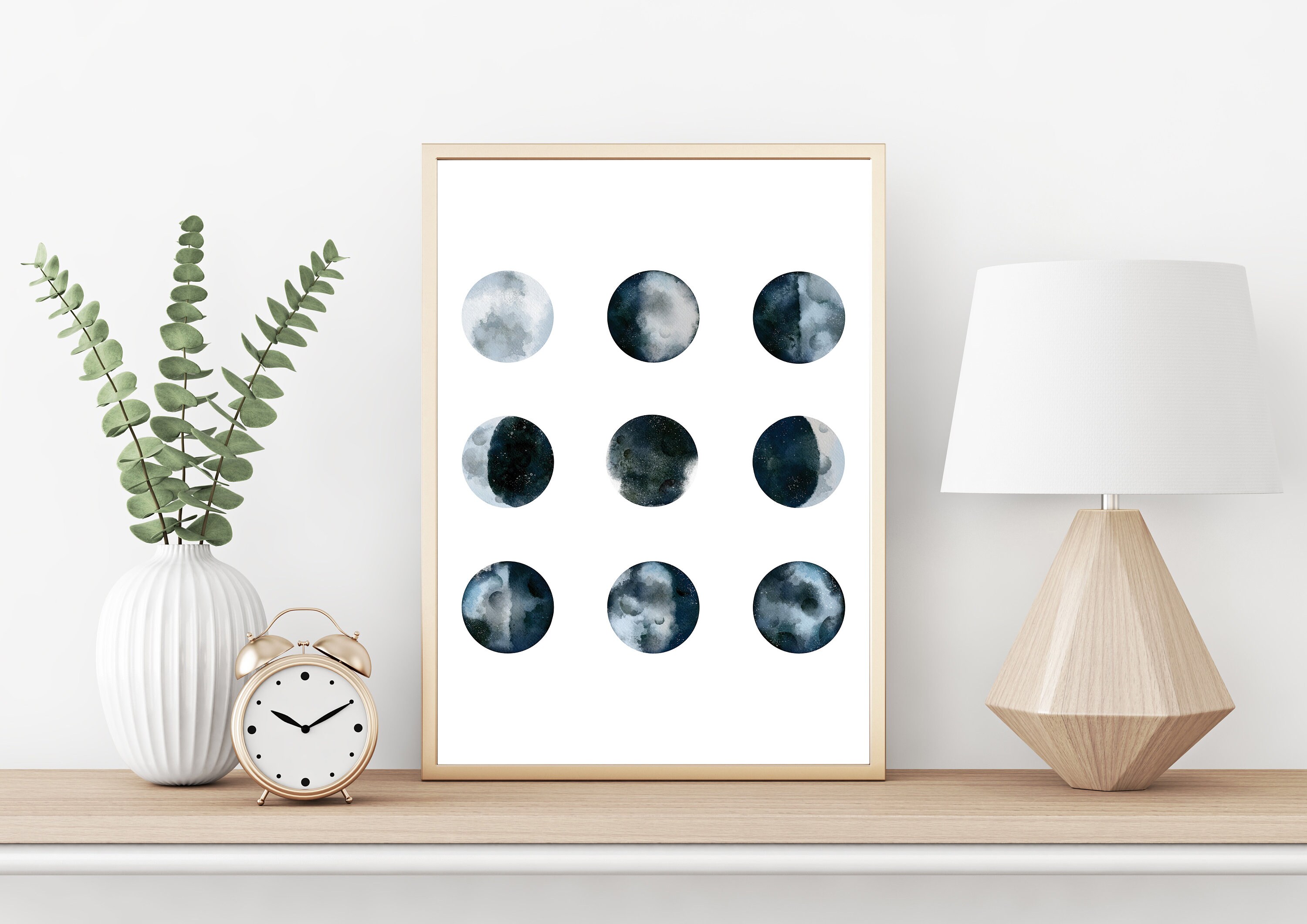 Modern Watercolor Moon Phases Instant Download Printable Art, Boho ...