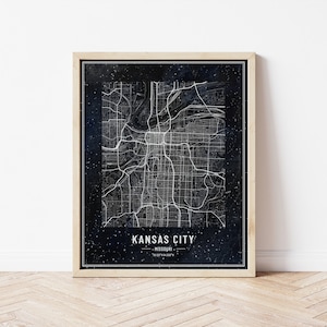 Kansas City Instant Download, Kansas City Missouri Map, KCMO Watercolor Navy Vintage Style Wall Art Decor, Missouri Poster Printable