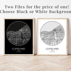 Cleveland Wall Art Printable, Cleveland Ohio Map Poster, Cleveland Print, Cleveland Ohio Instant Download, Cleveland Art, Cleveland Map