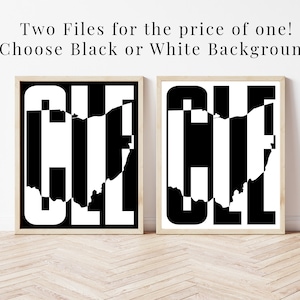 Cleveland Wall Art Printable, Cleveland Ohio Map Poster, Cleveland Print, Cleveland Ohio Instant Download, Cleveland Art, Cleveland Map