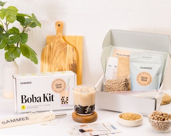 Milk Tea Powder Boba Kit (Bubble Tea DIY) — Classic, Matcha, Earl Grey, Taro — 8+ Servings, DIY Kits, Happy Hour, Gift Set, DIY Activity