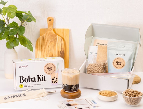  O's Bubble Boba Tea Kit - 6 Servings Bubble Tea Kit - All in  One Boba Kit for Boba Tea Lovers - Boba Party Kit for Boba Drinks - Boba  Pearls