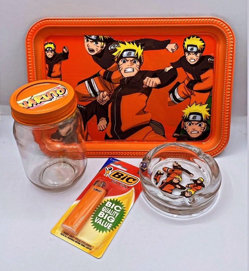 Naruto Rolling Tray Set Anime Rolling Tray Set Smoke Etsy