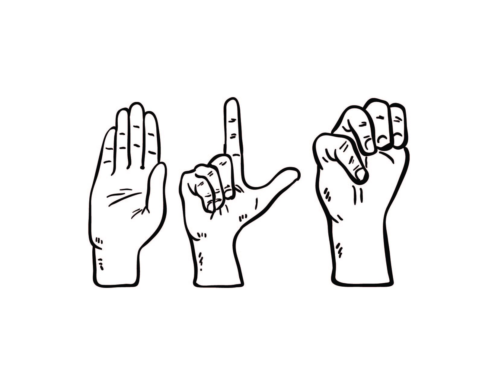 BLM Black Lives Matter Sign Language Hand Drawings PNG | Etsy