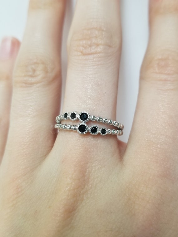 Antique Oynx Ring. Solid Sterling Silver. Size 10… - image 4