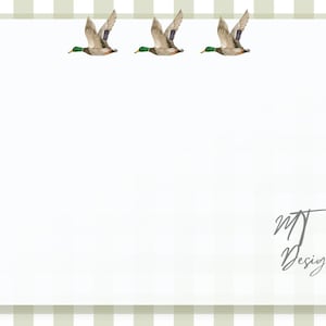 Carte pour lettres Vichy vert sauvagine