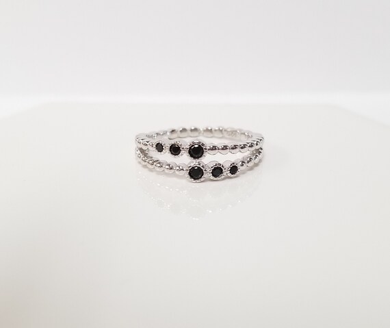 Antique Oynx Ring. Solid Sterling Silver. Size 10… - image 1