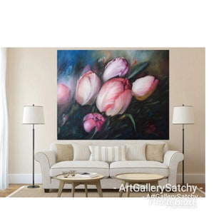 Impression de tulipes roses, décor mural d’image de fleurs roses, fleurs de tulipes roses, fleurs vintage, impression de fleurs d’art original, style maître ancien