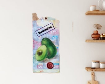 Painting on newspaper, Still life with avocado, Vintage Style, Old Master, Industrial Style, Urban Style, LIDL, ALDY, Fine Art, VisualArt
