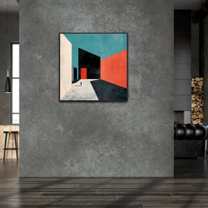 Abstract Cityscape Wall Art, Modern Minimalist Architecture Print, Urban Geometric Artwork for Home Decor, Large Office Wall Art to order