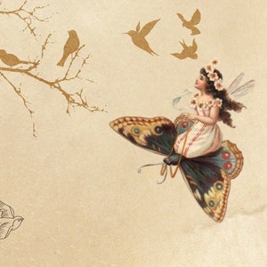 Fairy Printable, Fairies, Fairy Journal - fournitures, vintage Fairies, vintage Fairy, Fairy vintage, butterfly ephemera, Fairy background