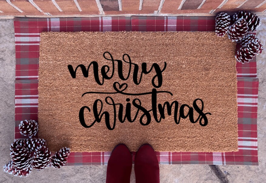 MERRY CHRISTMAS DOORMAT Holiday Season Christmas | Etsy