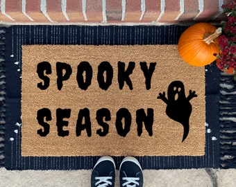 Spooky Season with Ghost Doormat | Halloween Decor | Fall Decor | Halloween Doormat