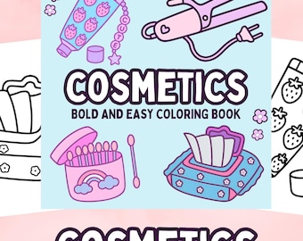 Glow Cosmetics Coloring Book: Beauty Makeup-Themed Pages (PDF Pattern)