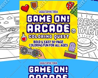 Libro para colorear de videojuegos: 50 diseños inspirados en la vida de un gamer (descarga digital, 8,5 x 8,5 pulgadas)