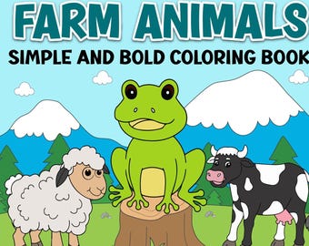 Farm Animals Coloring Book: 50 Simple Bold Designs (PDF)