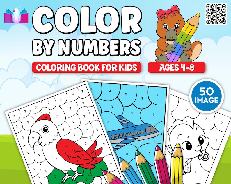 Color by Number Coloring Pages for Kids – Instant Download PDF - Etsy
