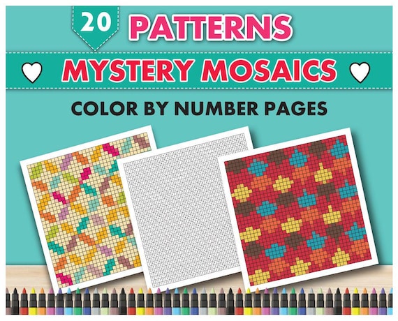 Mystery Pattern Color-by-Number Pages: Pixel Art Activity (Digital Download)