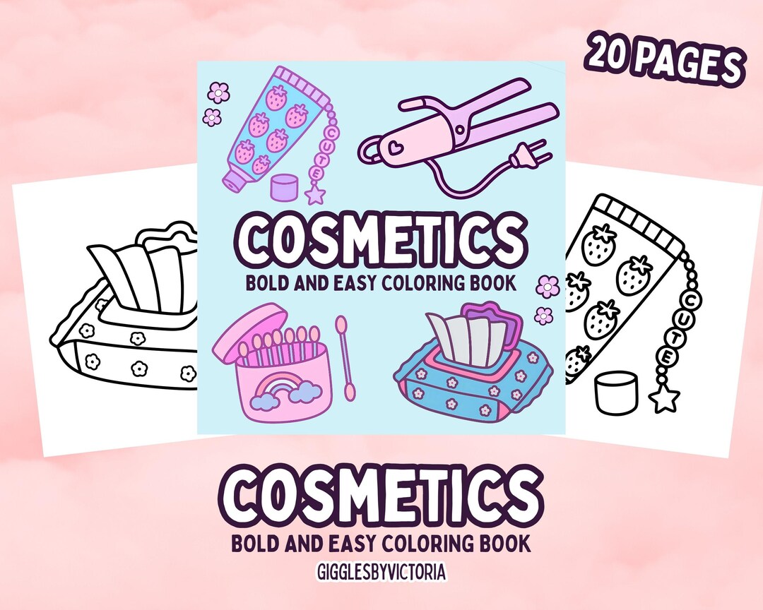 Glow Cosmetics Coloring Book: Beauty Makeup-themed Pages (PDF Pattern ...