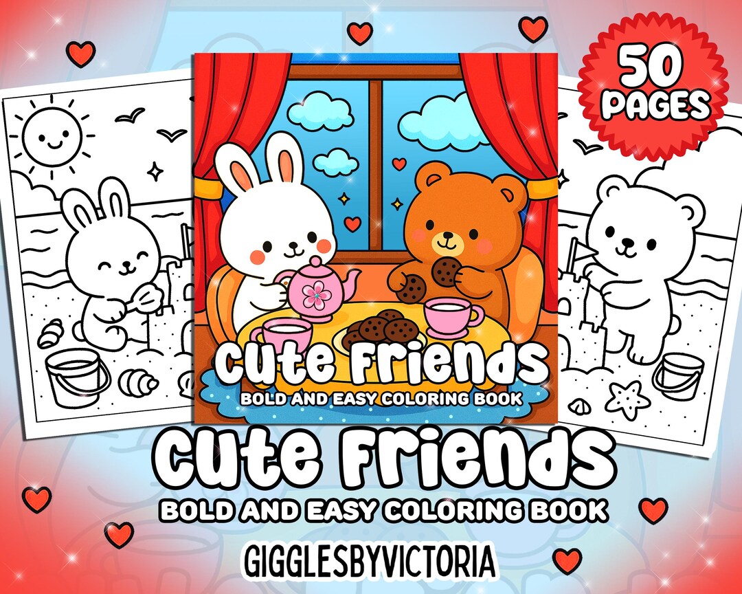 Kawaii Animal Coloring Book for Kids | 50 Fun Pages (digital Download ...