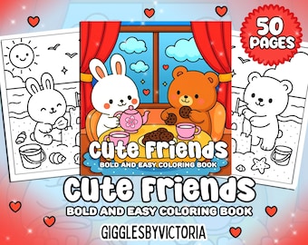 Kawaii Animal Coloring Book for Kids | 50 Fun Pages (Digital Download)