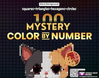 Boek 100 mysteriekleuren op nummer: ontspanning voor volwassenen (digitale download)