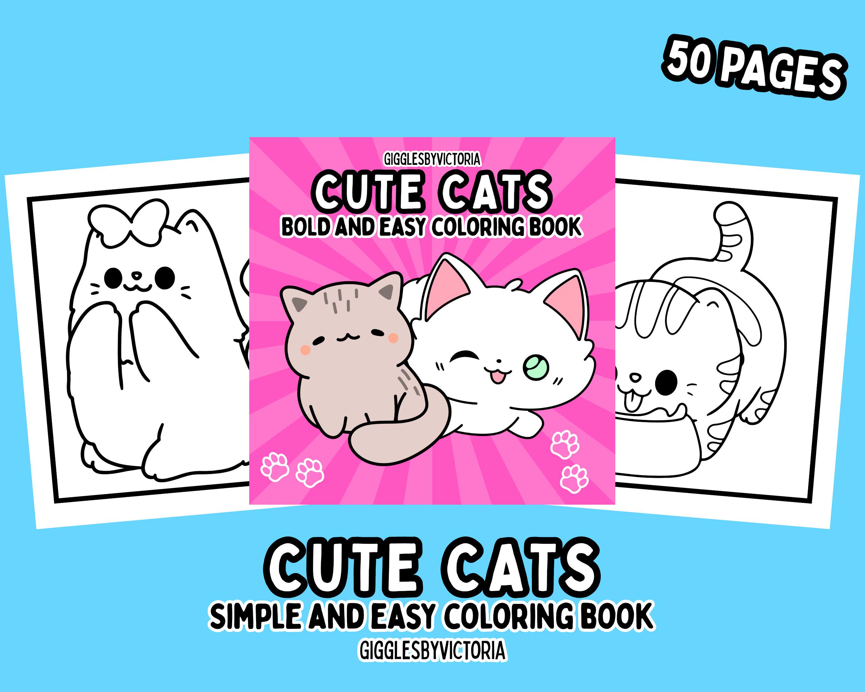Kitty Color Book Kitten Coloring Book – 50 Printable Cat Pages (digital Download) - Etsy