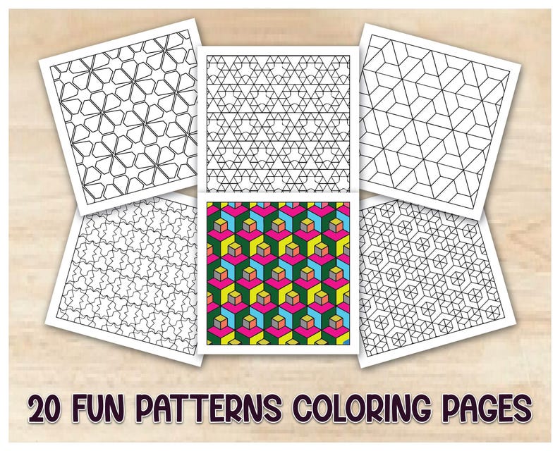 20 Mystery Pattern Coloring Pages: Fun Hidden Designs (digital Download ...