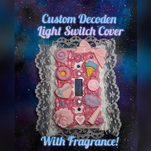 Custom Decoden Light Switch Cover With Fragrance or Lace any Color any Theme Faux Whipped Cream Kawaii Lolita Style