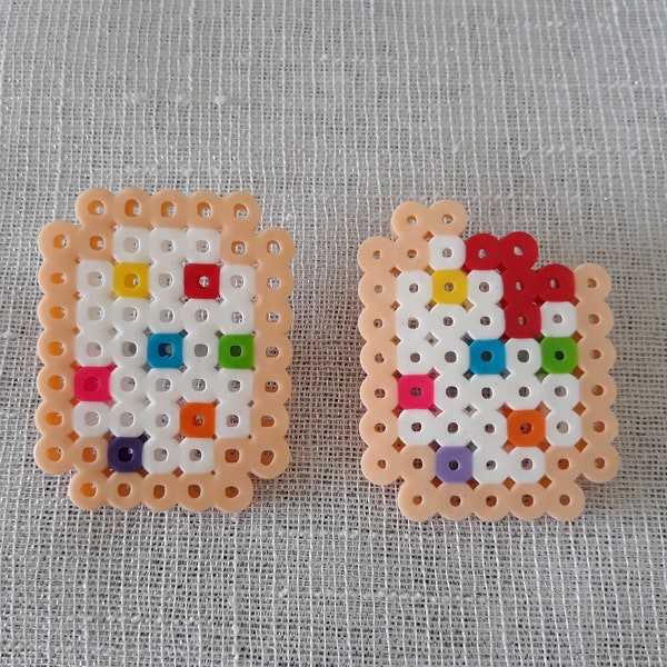 Perler Pop Tart Pins Pixel Pastries Snacks Sprinkles Strawberry Flavored