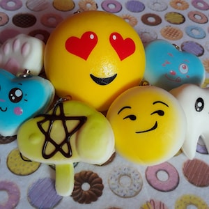 Emoji & Miscellaneous Squishy Charms Colorful Slow Rising Key/Phone Charms