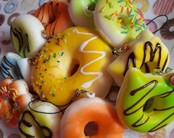 Doughnut Squishy Charms Colorful Slow Rising Key/Phone Charms