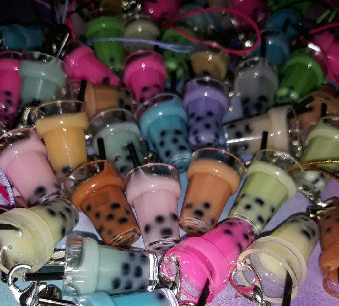 Bubble Tea Charms Colorful Boba Tea Drink Charm Keychain Phone Charm Etsy