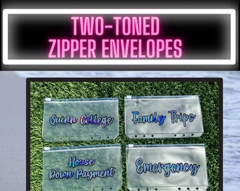 Two Toned Zipper Envelopes ONLY| Cash Envelope System| A6 Binder| Budget Planner| Money Envelopes| Budget Binder| Envelope Wallet