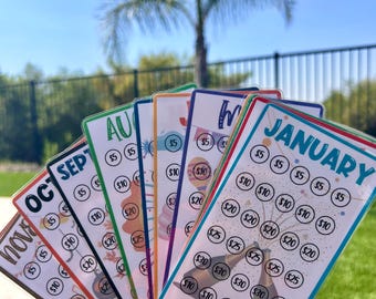 12 Month Savings Challenge | Laminated Cash Stuffing A6 Inserts