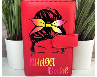 Budget Babe Binder, Cash Envelope System, A6 Binder, Money Wallet Saver, Budget Planner, Money Holder, Money Planner,  Budget Mom