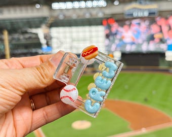 Crew baseball mini claw clip