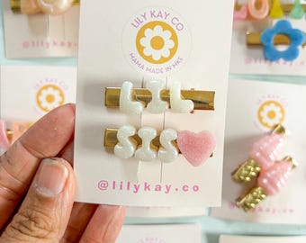 Lil sis bubble letter clip set