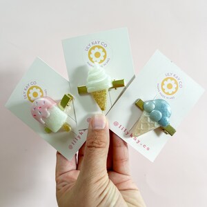 Resin Ice Cream Barrette: Handmade Hair Clip (2 3/4&quot;)