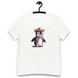 Cowboy Penguin T-Shirt – Cute Western Animal Tee for Kids & Adults – Funny Penguin Shirt, Cowboy Graphic Tee, Gift for Penguin Lovers