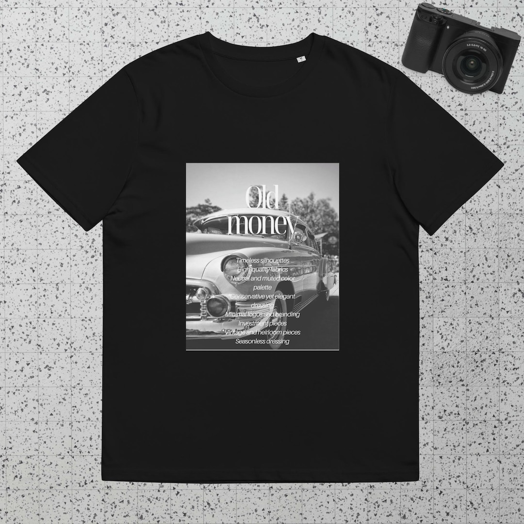 Old Money Aesthetic Vintage T-shirt, Organic Cotton T-shirt, Old Car ...