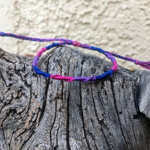 Blue, Purple, Pink Bisexual Pride Handmade Friendship Bracelet / LGBT Pride Flag / Adjustable Jewelry / Gay Lesbian Bisexual Trans