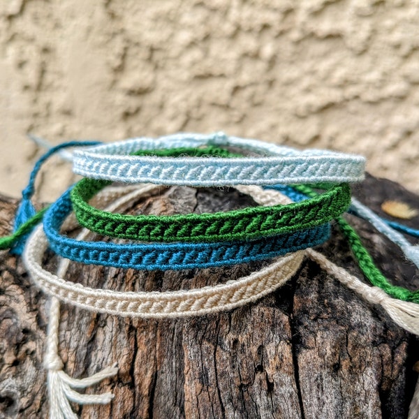 Simple Handmade Woven Friendship Bracelet, Stackable Bands, Boho Beach Vibes, Accessories for Her, Stocking Stuffer, Cheap Gifts for Her