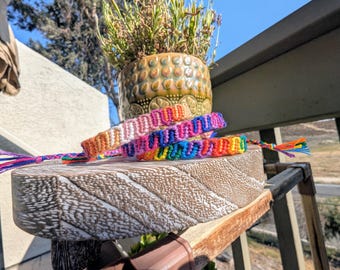 Bisexual Pride Handmade Friendship Bracelet / LGBT Pride Adjustable Pride Jewelry / Gay Lesbian Bisexual Trans Partner Gift / Subtle Pride