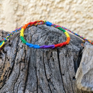 Rainbow Pride Handmade Friendship Bracelet LGBT Pride Adjustable Subtle  Gift Gay Lesbian Bisexual Trans Discreet Pride Flag