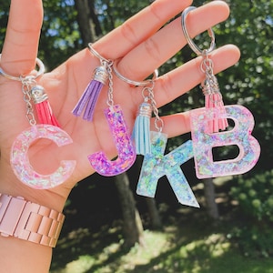 Initial keychain| Letter keychain| Resin keychain| Keychain | Glitter keychain| Pastel Keychain