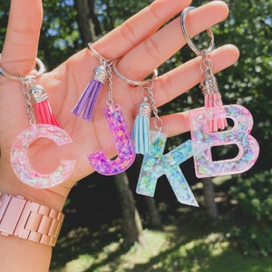 Initial keychain| Letter keychain| Resin keychain| Keychain | Glitter keychain| Pastel Keychain