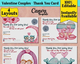 Valentines Thank You Card Template | Valentines Package Insert | Valentine Business Insert | Valentine Thank You Card | Valentines Packaging